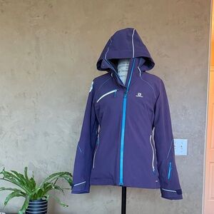 Salomon Women's Ski Jacket in Purple and Blue
